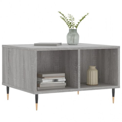 Sofabord med opbevaring 60×50×36,5 cm - grå sonoma-eg