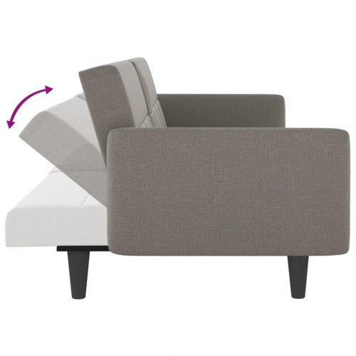Sovesofa med kopholdere stof gråbrun