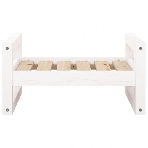 Hundeseng i massivt fyrretræ - hvid, 55,5 × 45,5 × 28 cm