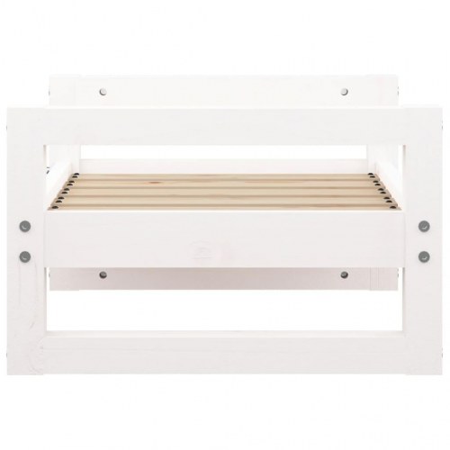 Hundeseng i massivt fyrretræ - hvid, 55,5 × 45,5 × 28 cm