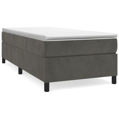 Sengeramme uden madras Mørkegrå 90x190 cm Fløjl