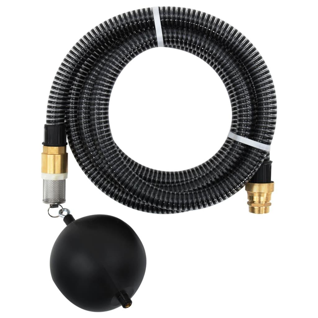 Sugeslange med messingkoblinger 1,1" 10 m PVC sort