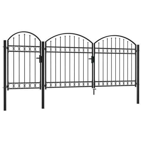 Havelåge med buet top 2 x 4 m stål sort
