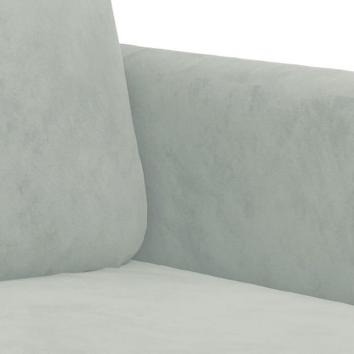 Lænestol i velour - 60 cm sædebredde, lysegrå
