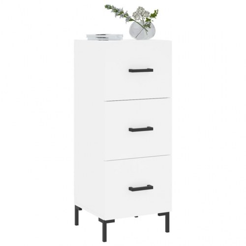 Skænk med 3 skuffer - 34,5×34×90 cm, hvid konstrueret træ