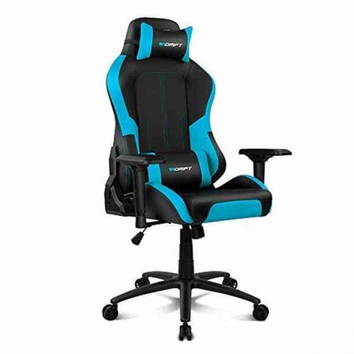 DRIFT DR250 gaming-stol - blå/sort med armlæn og nakkestøtte