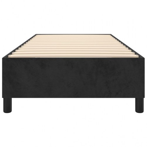 Boxspring sengeramme 90 x 190 cm i fløjl - sort