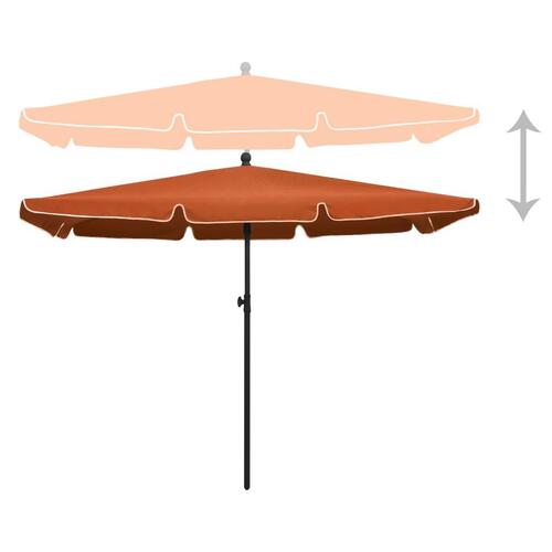 Parasol med stang 210x140 cm terrakotta