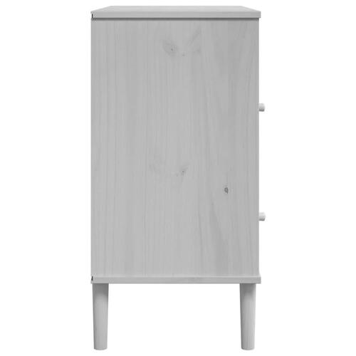 Skænk SENJA 80x40x80 cm rattan-look massivt fyrretræ hvid