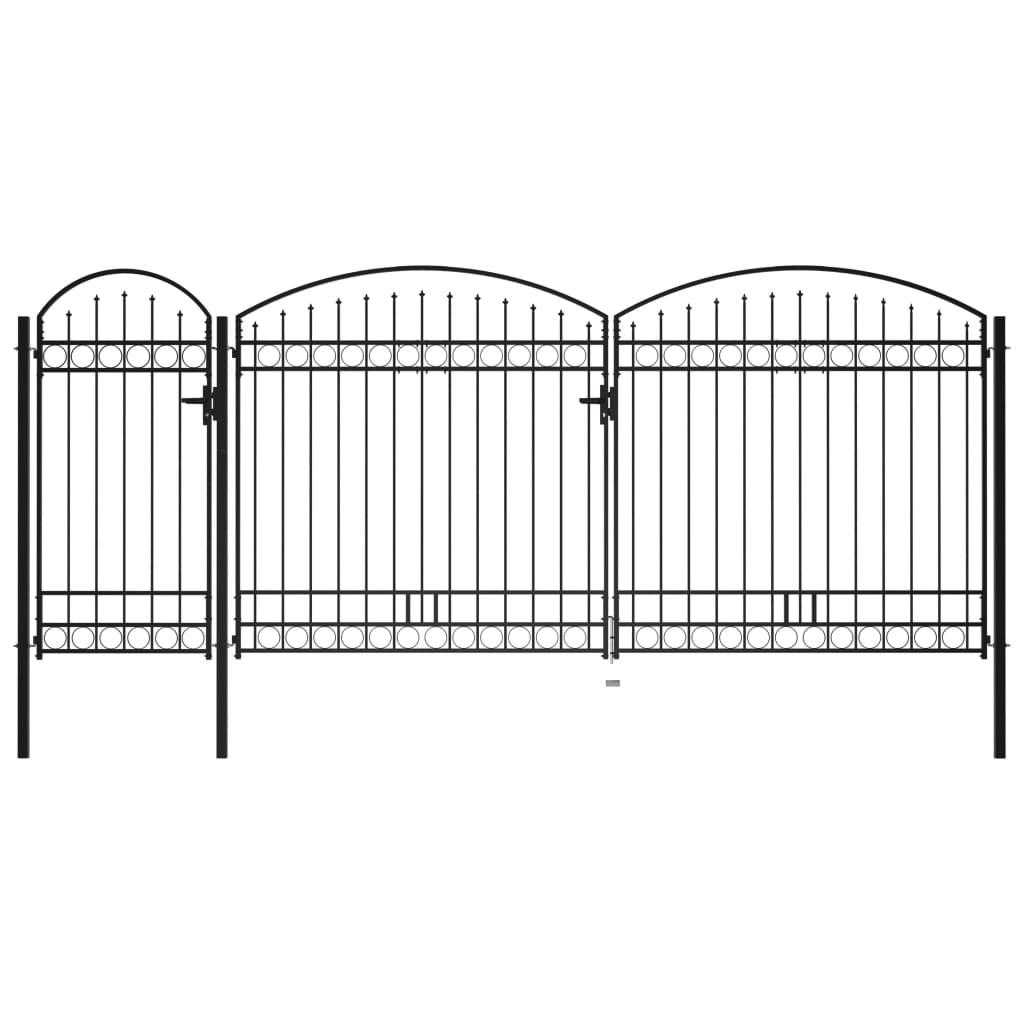 Havelåge med buet top stål 2,25 x 5 m sort