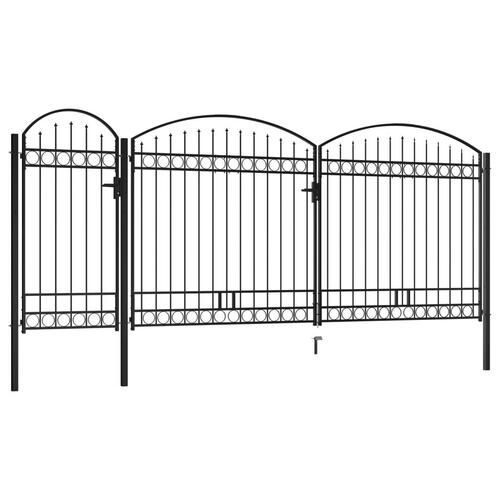 Havelåge med buet top stål 2,25 x 5 m sort