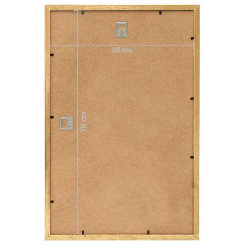 Billedrammer 3 stk. til væg eller bord 50x70 cm MDF guldfarvet