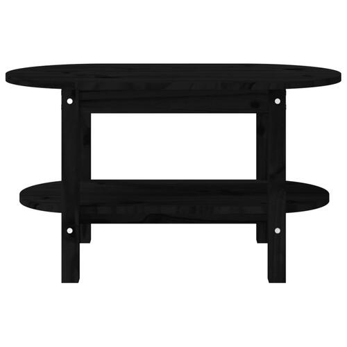 Sofabord 80x45x45 cm massivt fyrretræ sort