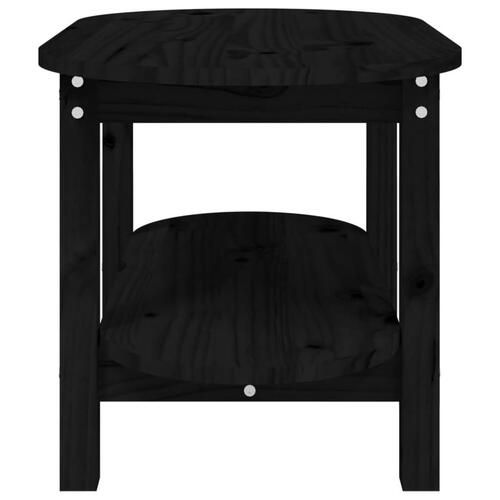 Sofabord 80x45x45 cm massivt fyrretræ sort