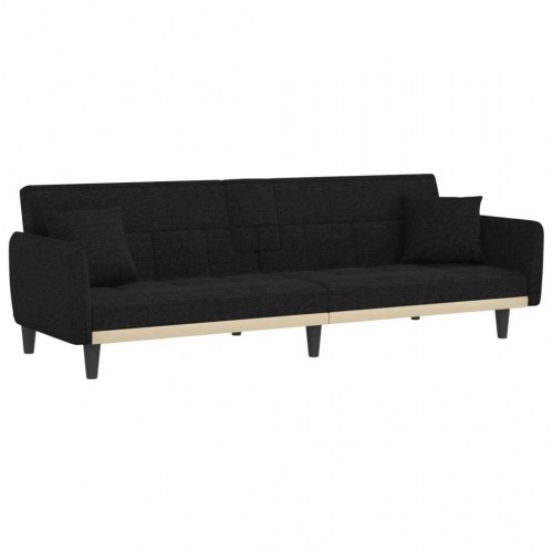 Sovesofa med kopholdere stof sort