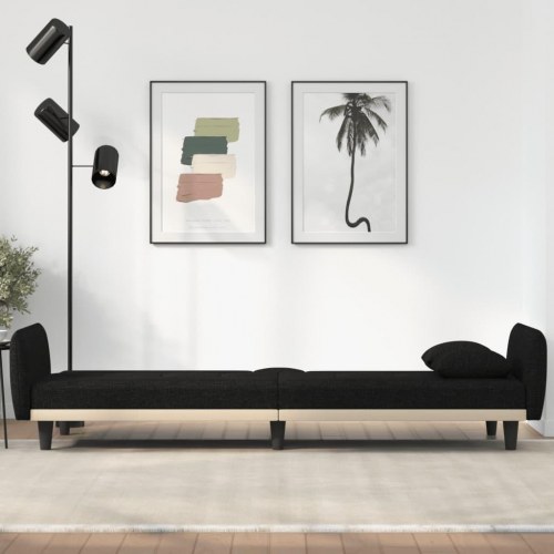 Sovesofa med kopholdere stof sort