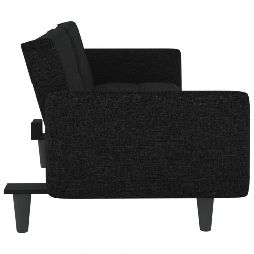 Sovesofa med kopholdere stof sort