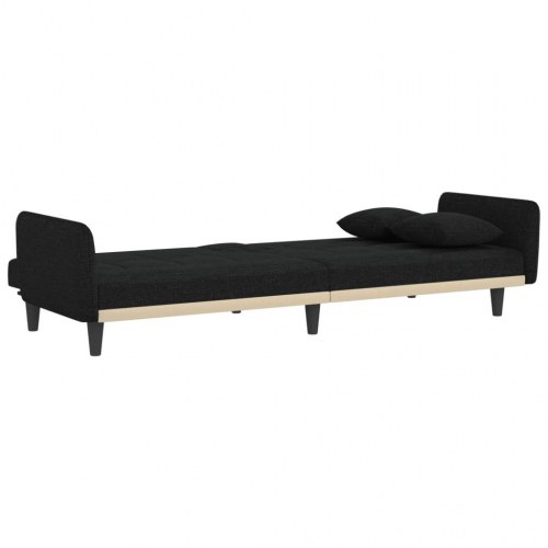 Sovesofa med kopholdere stof sort