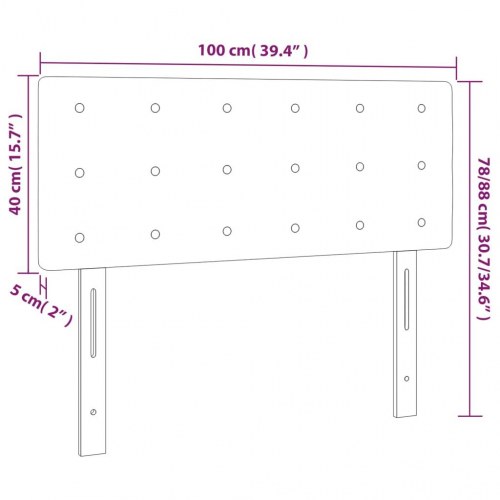 Sengegavl i stof - 100 × 5 × 78/88 cm, sort