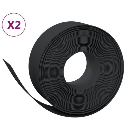 Bedkant 2 stk. 10 m x 20 cm PE - sort