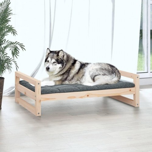 Hundeseng 105,5x75,5x28 cm massivt fyrretræ