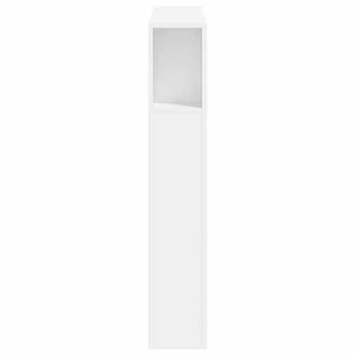 Sengegavl med LED-lys og hylder 100×18,5×103,5 cm - hvid, konstrueret træ