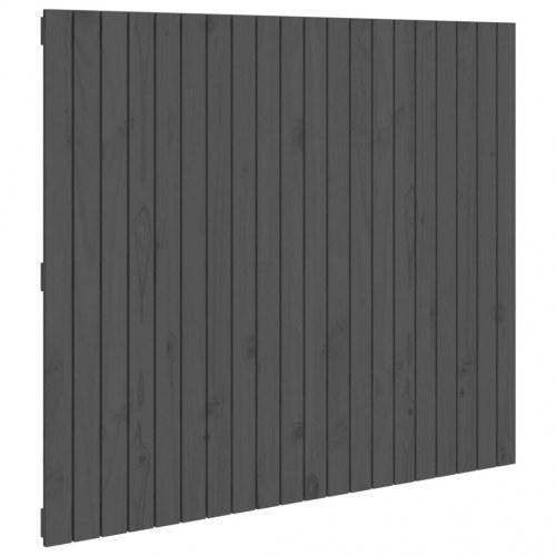 Sengegavl i massivt fyrretræ - grå, 127,5 x 3 x 110 cm