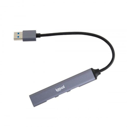 USB hub 4-porte - iggual IGG318454 (grå)