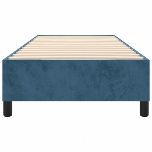 Boxspring sengeramme 90x200 cm i mørkeblå fløjl