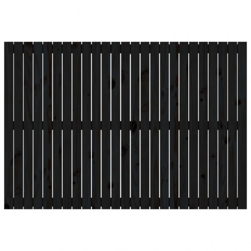 Sengegavl i massivt fyrretræ - sort 159,5 x 3 x 110 cm