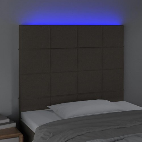 Sengegavl med LED-lys 80 x 5 x 118/128 cm - gråbrun