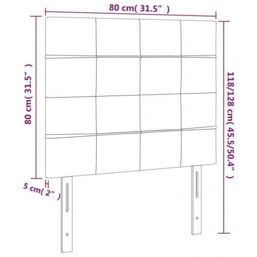 Sengegavl med LED-lys 80 x 5 x 118/128 cm - gråbrun
