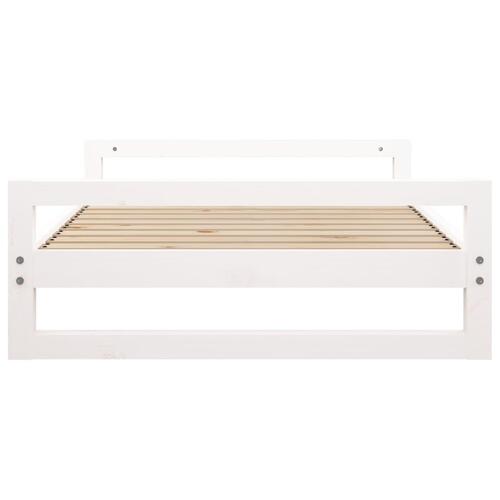 Hundeseng 105,5x75,5x28 cm massivt fyrretræ hvid