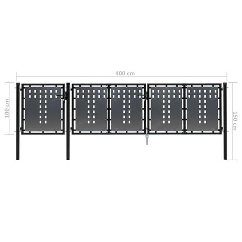 Havelåge 400 x 100 cm stål sort