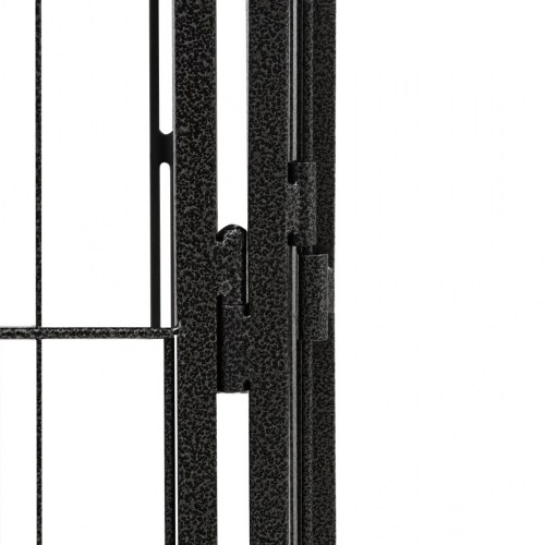 Hundegård med 20 paneler - 50×100 cm pr. panel, pulverlakeret stål, sort