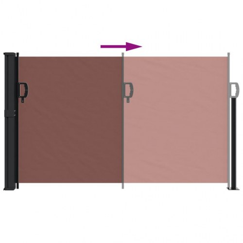 Sidemarkise 117 × 300 cm - sammenrullelig, brun