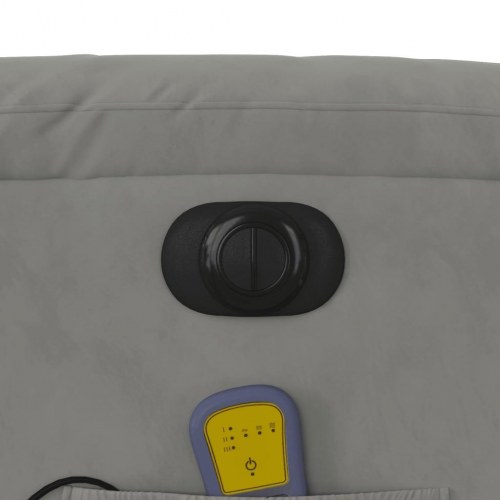 Elektrisk massagestol i mikrofiberstof - lysegrå