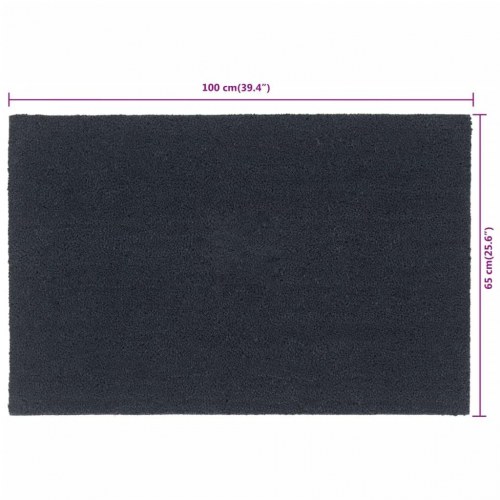 Dørmåtte i coir, 65×100 cm - mørkegrå, skridsikker