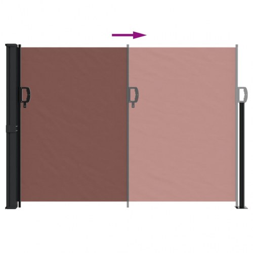 Sidemarkise 140 × 300 cm - sammenrullelig, brun
