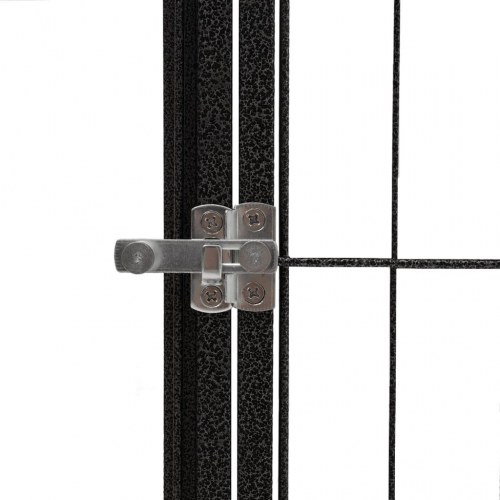 Hundegård med 38 paneler - 50 × 100 cm, pulverlakeret stål, sort