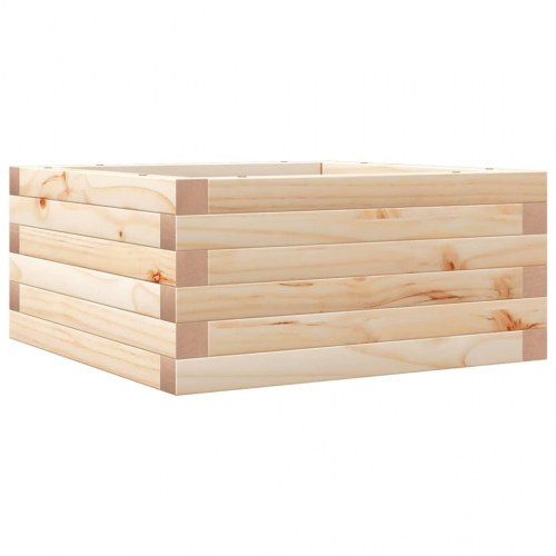 Plantekasse i massivt fyrretræ 50×50×23 cm - firkantet blomsterkasse