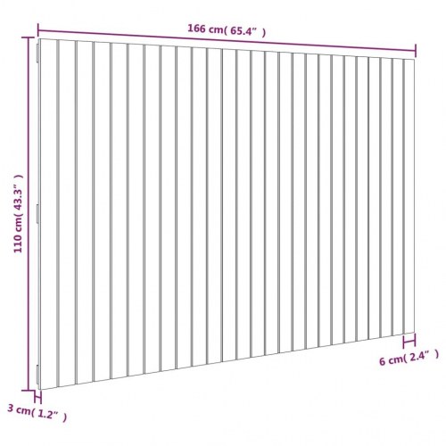 Sengegavl i massivt fyrretræ 166 x 3 x 110 cm - hvid
