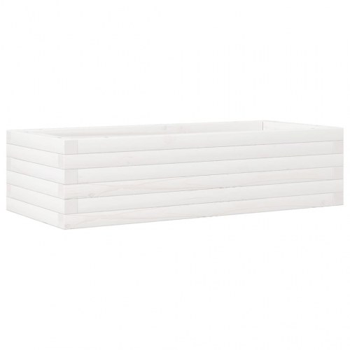Plantekasse 90x40x23 cm massivt fyrretræ hvid