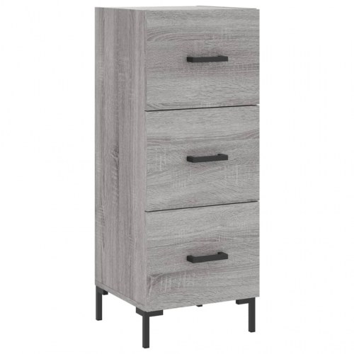 Skænk med 3 skuffer - 34,5 × 34 × 90 cm, grå sonoma-eg