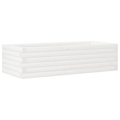 Plantekasse 90x40x23 cm massivt fyrretræ hvid