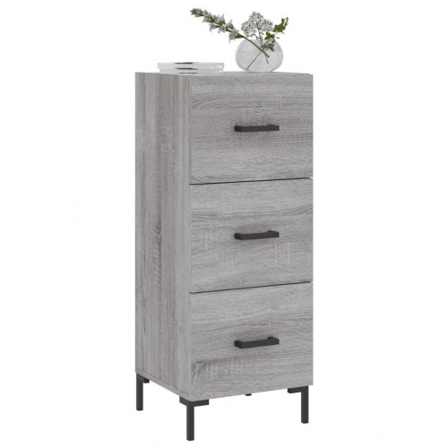 Skænk med 3 skuffer - 34,5 × 34 × 90 cm, grå sonoma-eg