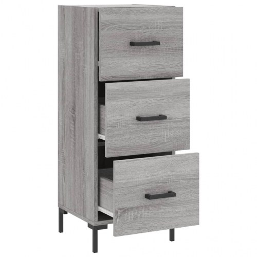 Skænk med 3 skuffer - 34,5 × 34 × 90 cm, grå sonoma-eg