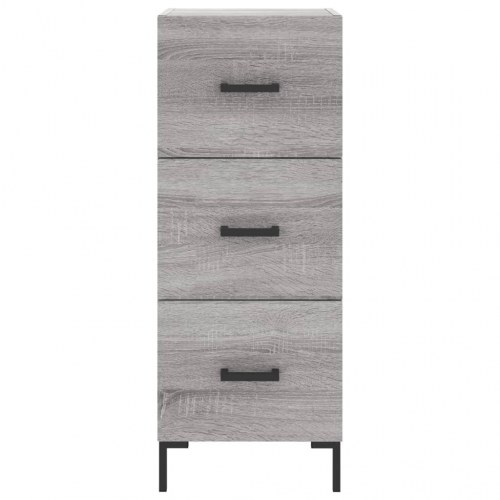 Skænk med 3 skuffer - 34,5 × 34 × 90 cm, grå sonoma-eg