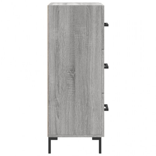 Skænk med 3 skuffer - 34,5 × 34 × 90 cm, grå sonoma-eg