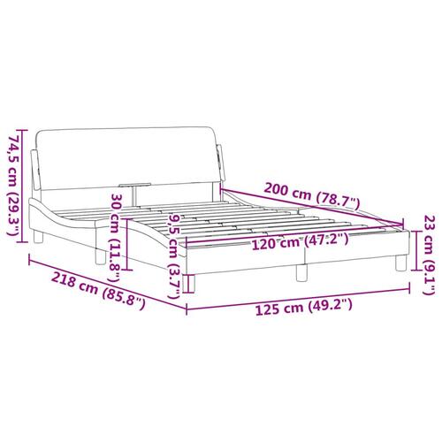 Sengeramme uden madras Creme 120x200 cm Stof
